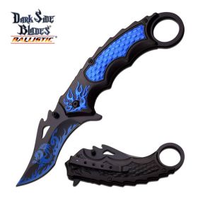 Blue Dragon Flame Spring Assist Folding Knife