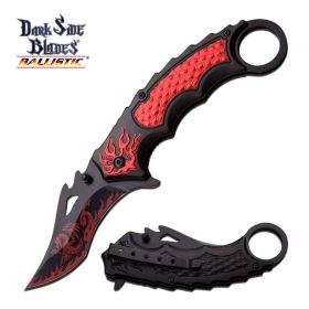 Red Dragon Flame Spring Assist Folding Knife