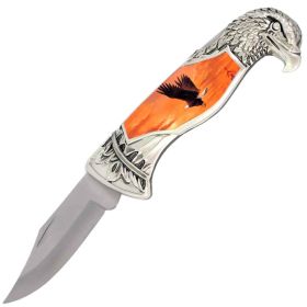 8"Eagle Head  Folding Pocket Knife in a Gift Box