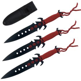 3 Pc 7.5"  Kunai Throwing Knife Set with Sheath