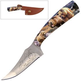 7" Fixed Blade Knife Bear Handle
