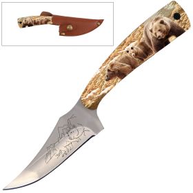 7" Full Tang Skinning Knife Bear Handle