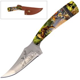 7" Fixed Blade Knife Deer Handle