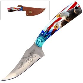 7 Inch Fixed Blade Skinning Knife American Eagle Handle