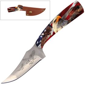7 Inch Fixed Blade Knife American Eagle Handle