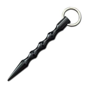 Black Polished Pointed Kubaton Self Defense Keychain