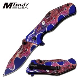 Mtech Spring Assist Knife Pink/Purple