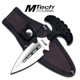 Satin Finish  Black Handle Push Dagger