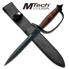Military Combat Leather Handled Trench Knife