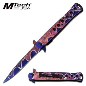 Assisted Opening Folding Pocket Knife Pink Purple