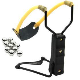 High Velocity Folding Slingshot Wrist Support with 10 PCS Metal BB Ammo