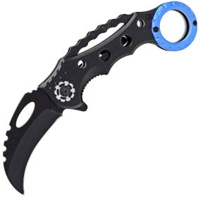 Blue Karambit Spring Assist Folding Knife
