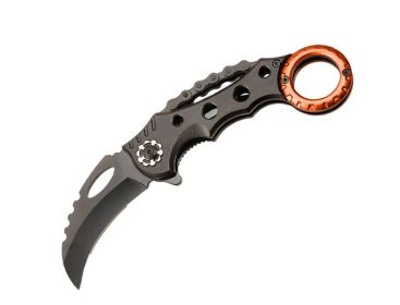 Orange Karambit Spring Assist Folding Knife
