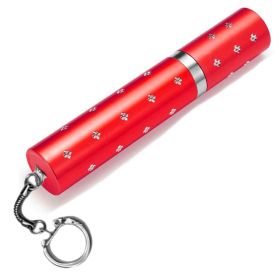 Red Rechargeable Lipstick Self Defense Flashlight Stun Gun w/ Key Ring
