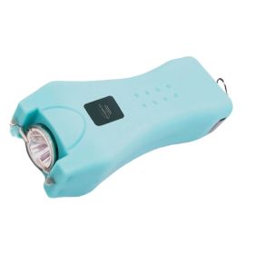 Turquoise Slim Compact Rechargeable Stun Gun with Led Light