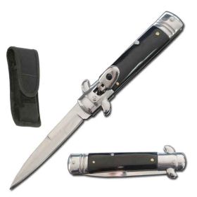 7.75" Switchblade Lever Lock Knife - Black Handle
