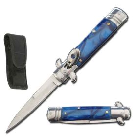 7.75"  Switchblade - Blue Pearl Handle