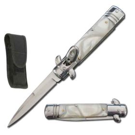 7.75" Switchblade - White Pearl Handle