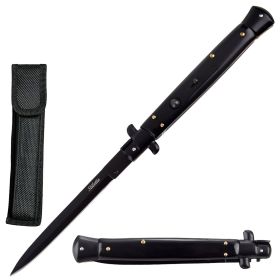 13" Big Boy Black Auto Italian Stiletto Switchblade Knife