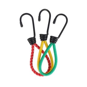 3pck Bungee Cords With Hooks 6 Inch