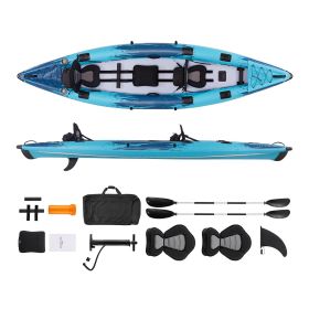2-Person Inflatable Kayak with Padded Seat, PVC Drop-Stitch Floor, 2 Paddles