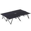Outsunny 2 Person Folding Camping Cot – Extra Wide Portable Outdoor Sleeping Bed