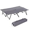 Outsunny 2 Person Folding Camping Cot for Adults – Extra Wide Portable Outdoor Sleeping Bed