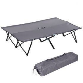 Outsunny 2 Person Folding Camping Cot for Adults – Extra Wide Portable Outdoor Sleeping Bed