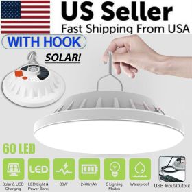 Rechargeable 60 LED Outdoor Tent Light USB & Solar Lantern
