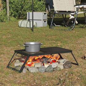 Foldable Camping Grill Folding Black