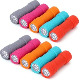 10-Pack, 9-LED Mini Flashlight Set, AAA Batteries are Included and Pre-Installed, Perfect for Class Teaching, Camping, Wedding Favor
