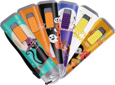 6-Pack LED Flashlights Halloween Gifts, Mini Flash Lights Handheld Torch with Lanyard, 18 AAA Batteries Included, Mixed Color