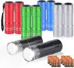 10 Pack of Flashlights 9 LED Mini Aluminum Flashlight