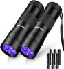 Ultraviolet UV Flashlight-2 PCS Blacklight Mini