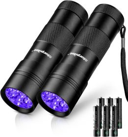 Ultraviolet UV Flashlight-2 PCS Blacklight Mini
