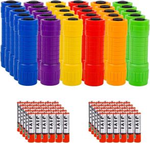 Small Mini Flashlights Pack of 30,Assorted Colors,New Type Cob Light,With Battery