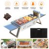 3 In 1 Foldable Charcoal Grill Fire Pit Slow Cooker 2-3 People Portable Camping Grill Stainless Steel BBQ Grill for Camping Tailgating Yard GPCT5452