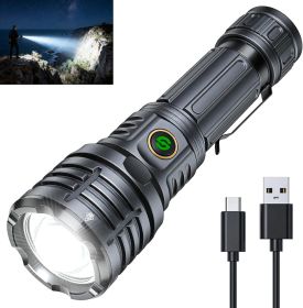 Rechargeable Flashlights High Lumens-Tactical LED Flash Light Adjustable 6 Modes High Power Handheld Flashlight for Home,Emergency,Camping,Hiking