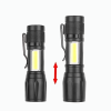 Mini LED Camping Flashlight USB Rechargeable Torch Zoomable with Clip