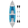 2 Person Inflatable Kayak, Includes Paddles, Aluminum Oars, Repair Kit, Blue