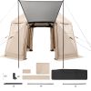 Pop up Gazebo Screen Tent, 12 x 12 ft, 13-Sided Spherical Camping Canopy Tent with Removable Top & Carry Bag, Quick-Set & Bite-Proof