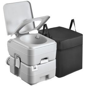 Portable Toilet- 5.3 Gallon with Level Indicator, Carry Bag