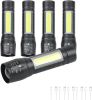 5 Pack Mini Small Pocket LED Flashlight USB-C Rechargeable High Lumens Bright Powerful EDC Flash Lights - Aluminum Handheld Flashlight Bulk for