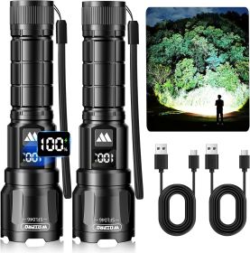 Zoomable Powerful Flashlights with LCD Digital Display