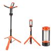LED Work Light with Stand with 3 Lamp Heads, Detachable Tripod Stand