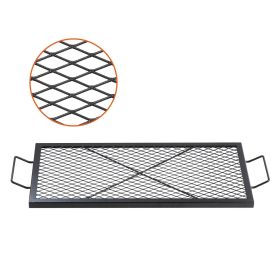 VEVOR X-Marks Fire Pit Grill Grate – Heavy Duty Steel Rectangle Campfire BBQ Grid