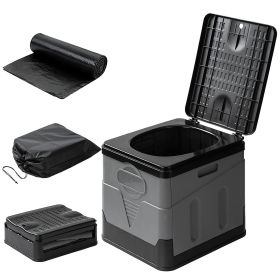 Foldable Emergency Toilet with Lid Trash Bags