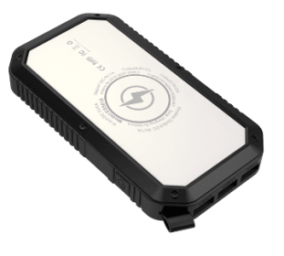 Solar Powered Wireless Phone Charger With LED Flood Light