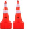 VEVOR Safety Cones, 12 x 28" Traffic Cones, PVC Orange Construction Cones