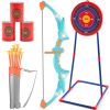 Bow and Arrow Set for Kids with 10 Suction Cup Arrows, Standing Target, Quiver, 3 Target Cans